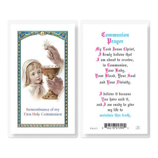 Communion Girl Holy Card - E24-671