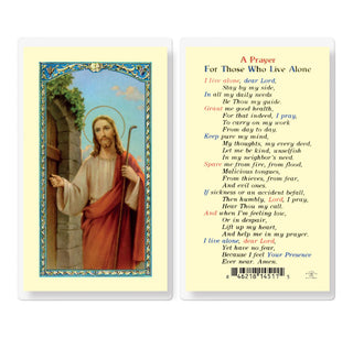 A Prayer For Those Who Live Alone - Holy Card - E24-712