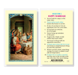 Rules for a Happy Marriage - Holy Card - E24-744