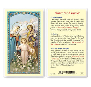 Family Prayer - Holy Card - E24-746
