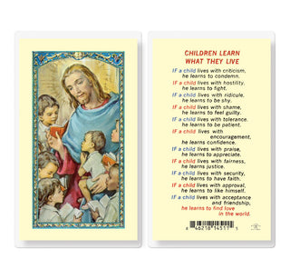 Children Learn What They Live - Holy Card - E24-791