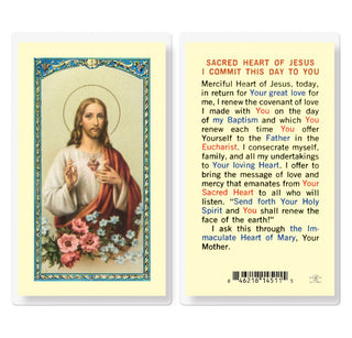 Sacred Heart of Jesus Daily Commitment Prayer - Holy Card - E24-820