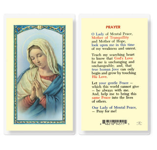 Our Lady of Mental Peace Prayer - Holy Card - E24-826