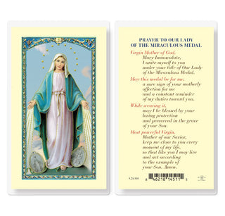 Prayer to Our Lady of the Miraculous Medal - Holy Card - E24-830