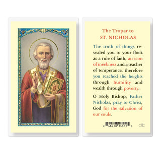 The Tropar to St. Nicholas - Holy Card - E24-908