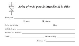 SPANISH MASS OFFERING ENVELOPES (100pk) - EN044B-AF004