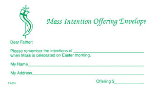 EASTER MASS OFFERING ENVELOPES (100pk) - ES355