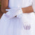 First Communion Satin Gloves W/ Pearl Cross - F2018