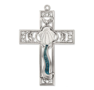 Baptismal Pewter Cross - 6 x 4.25" - 2095-4125