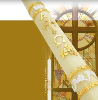 51% Paschal Candle 1-15/16 x 38 Fully Ornamented - 10A5