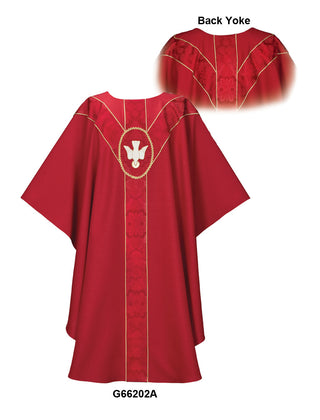 RED ST. ANDREWS AMPLE DOVE CHASUBLE - B66202A