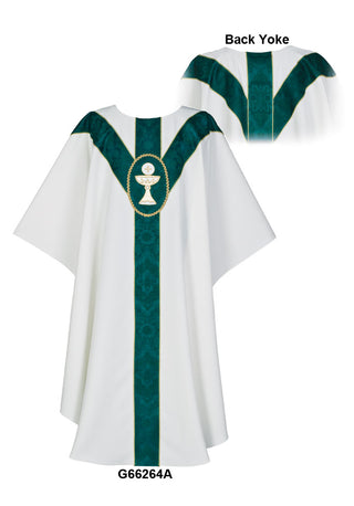 CREAM/GREEN ST. ANDREWS AMPLE CHASUBLE - B66264A