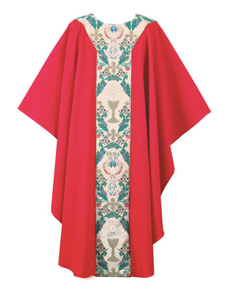 RED TAPESTRY AMPLE CHASUBLE - B68172A