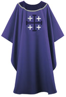 INDIGO/SILVER JERUSALEM AMPLE CHASUBLE - B6914NA