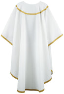 WHITE/GOLD GALOON AMPLE CHASUBLE - B69329A