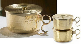 PCGC824 Hammered-Brass Stacking Ciboria with Lid