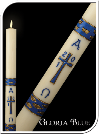 Gloria Dark Blue Dadant Paschal Candle