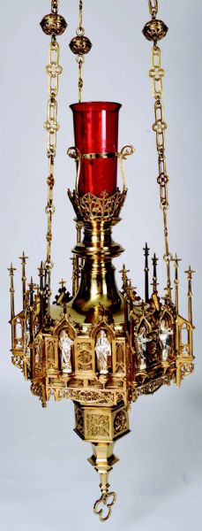 H-160 Extra Large Hanging Sanctuary Lamp w/ 12 Apostles