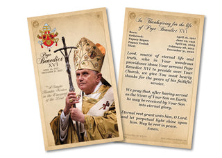 Thanksgiving for the Life of Pope Benedict XVI Paper Holy Card (25pcs) - HCB-CPB2