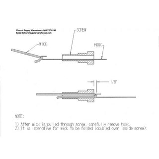 Hook for wick on oil candles - HOOK