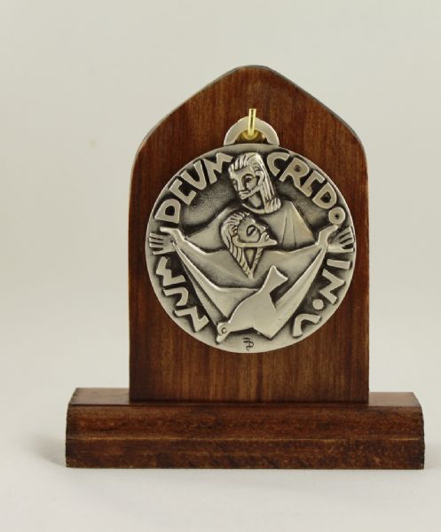 PY504BSP-STAND Holy Trinity on Wooden Stand – Church Supply Warehouse