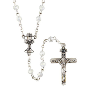 White First Communion Rosary - J5610