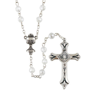 White First Communion Rosary - J5612