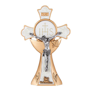 First Holy Communion Holy Mass Standing Crucifix - White - JC-4242-L