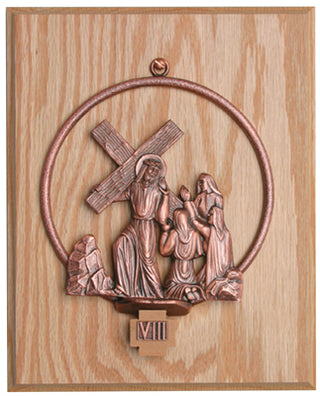 Oak Mounted Stations of Cross 8" x 10" - K781-M