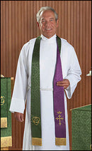 Purple/Green Reversible Stoles-LC022