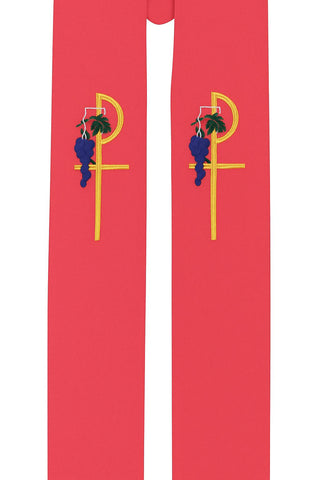 CHI-RHO W/ GRAPES PLAIN STOLE - 709-710-STOLE