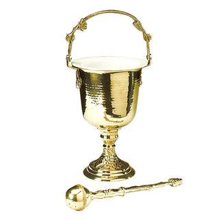 PCMC479 Hammered Holy Water Pot w/ Sprinkler