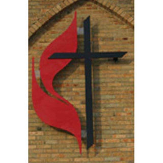 10' Backlit Methodist Indoor/Outdoor Cross & Flame - CF10-BL