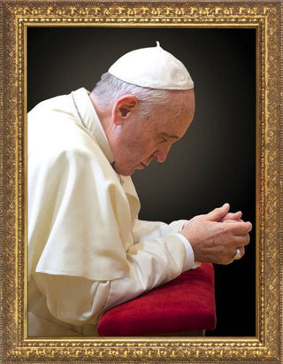 nw-1860b2 Pope Francis in Prayer Print Under Glass