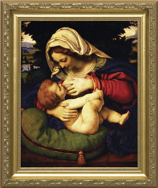 NW-750-1 Madonna of the Green Cushion - Gold Frame