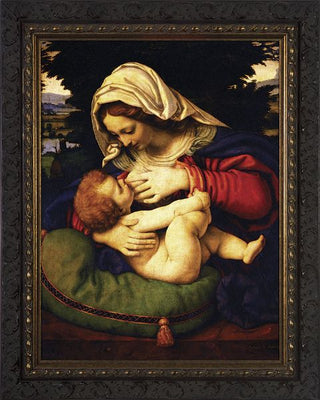 NW-750-4 Madonna of the Green Cushion - Dark Frame