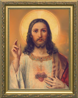 NW-780-1 Antique Sacred Heart - Gold Frame
