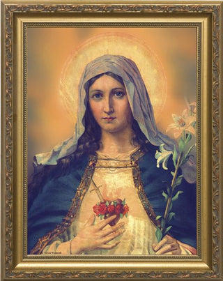 NW-785-1 Antique Immaculate Heart - Gold Frame