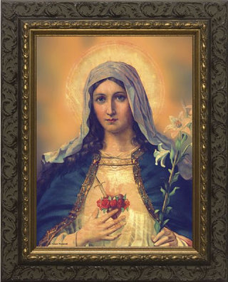 NW-785-4 Antique Immaculate Heart - Dark Frame