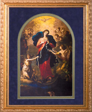 NWM-927 Mary Undoer of Knots Arched Matted Print in Frame