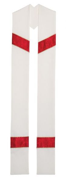 43014A Stole - Cream with Red