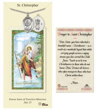 Baseball - St. Christopher Prayer Card & Medal