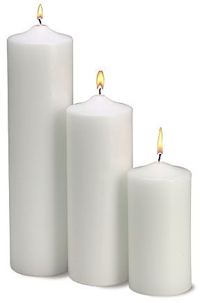 PILLAR Corpus Christi White Pillar Christ Candles