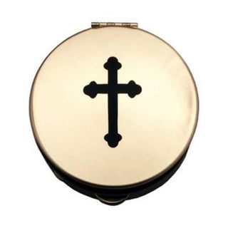 PS161 Pyx - Black  Budded Trefoil Cross Design
