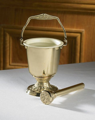 PCPS628 Embossed Holy Water Pot w/ Sprinkler