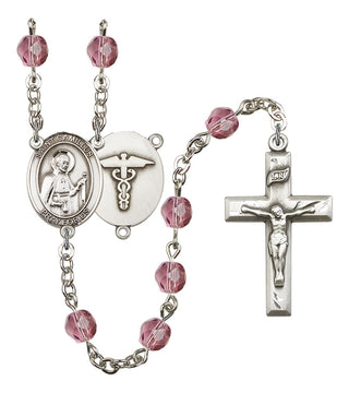 R6000-8019S9 St. Camillus of Lellis / Nurse Rosary, Available in 12 Colors