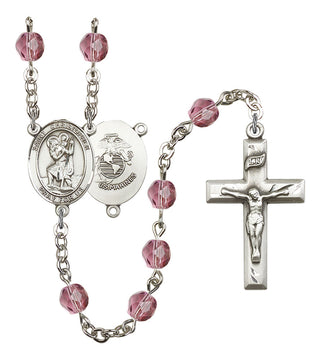 R6000-8022S4 St. Christopher / Marines Rosary, Available in 12 Colors