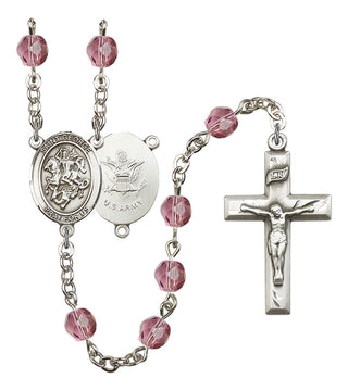 R6000-8040S2 St. George / Army Rosary, Available in 12 Colors