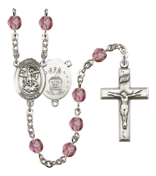 R6000-8076S1 St. Michael / Air Force Rosary, Available in 12 Colors