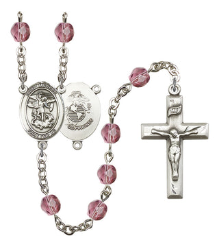 R6000-8076S4 St. Michael / Marines Rosary, Available in 12 Colors